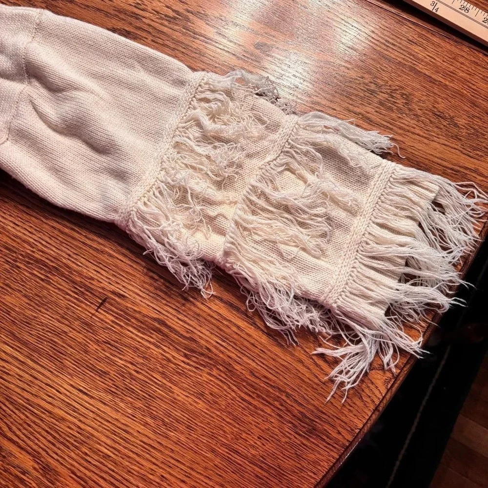 Pink‎ Lily Cropped Sweater Ivory Boho